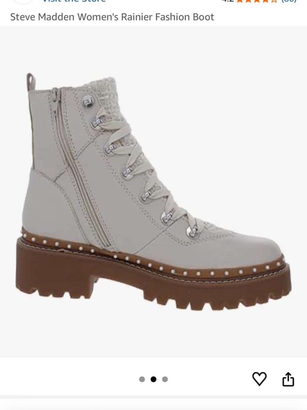 Steve Madden Rainier Boot in Bone Multi - Picture 2 of 8